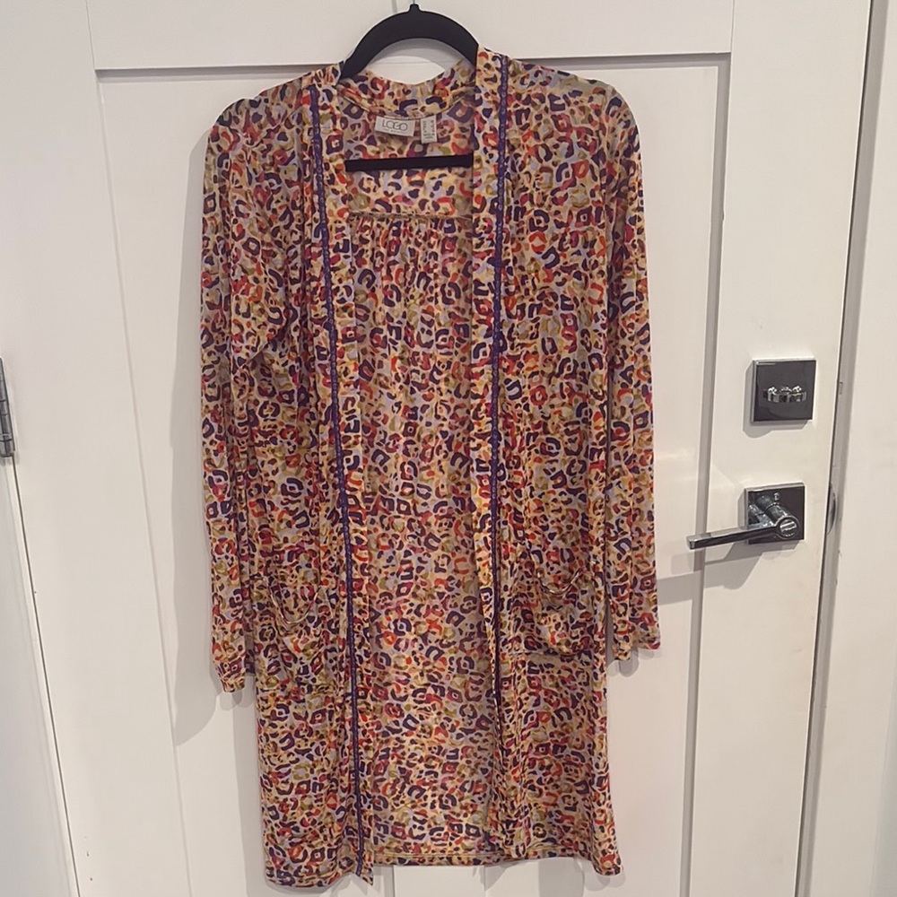 LOGO by Lori Goldstein Colorful Animal Print Top